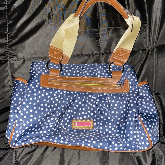 lilly bloom Handbags - Lilly Bloom purse navy blue with white polka dots